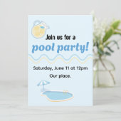 Editable summer pool party invite 招待状 (スタンド正面)