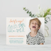 Editable Surf's Up誕生日招待状（写真あり） 招待状 (スタンド正面)