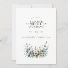 Editable Teacher Event Invitation – Appreciation o 招待状
