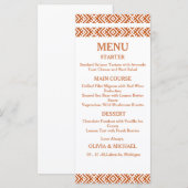 Editable Template African Print Wedding Menu メニュー (正面/裏面)