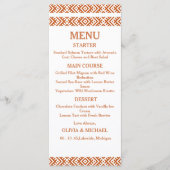 Editable Template African Print Wedding Menu メニュー (正面)