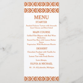 Editable Template African Print Wedding Menu メニュー
