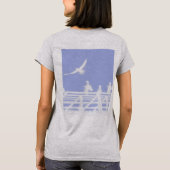Editable Text Cute Seagulls Art Print Front & Back Tシャツ (裏面)