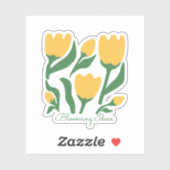 Editable Text Yellow Tulip Minimalist Aesthetic シール (シート)