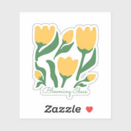Editable Text Yellow Tulip Minimalist Aesthetic シール