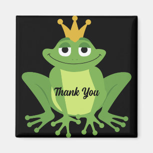 Editable Thank You – カエルが王冠を被る マグネット