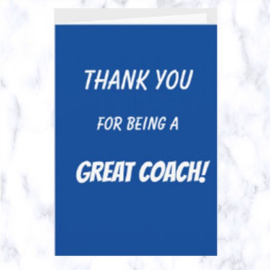 Editable Thank You Being A Coach素晴らし. カード