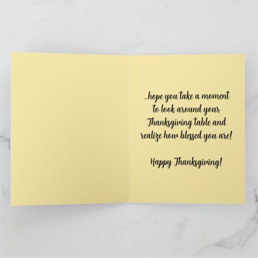 Editable Thanksgiving Dinner Blessings カード (内部)