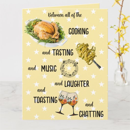 Editable Thanksgiving Dinner Blessings カード (黄色い花)