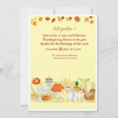 editable thanksgiving dinner invitation card with  招待状 (正面)