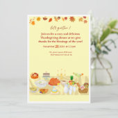 editable thanksgiving dinner invitation card with  招待状 (スタンド正面)