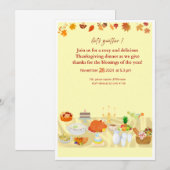 editable thanksgiving dinner invitation card with  招待状 (正面/裏面)