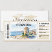 Editable Thessaloniki Trip Boarding Pass Ticket 招待状 (正面/裏面)