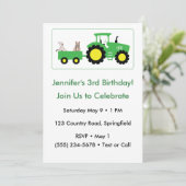 Editable Tractor Farm Party Birthday Invitation 招待状 (スタンド正面)