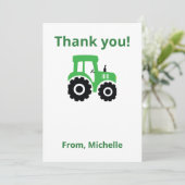 Editable Tractor Thank You Card Kids Birthday 招待状 (スタンド正面)