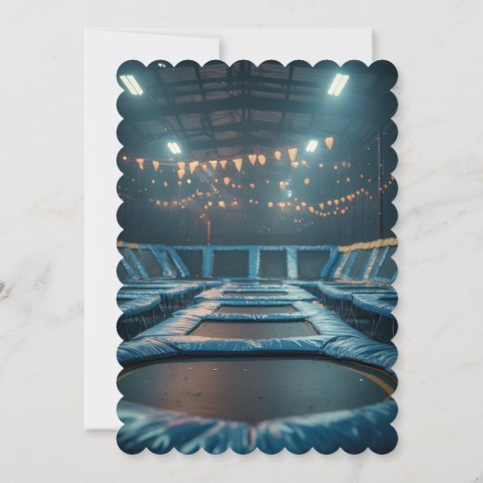 Editable Trampoline Birthday Invitation  招待状 (裏面)