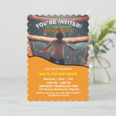 Editable Trampoline Birthday Invitation  招待状 (スタンド正面)