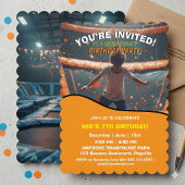 Editable Trampoline Birthday Invitation  招待状