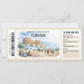 Editable Tunisia Plane Boarding Pass Ticket 招待状 (正面)