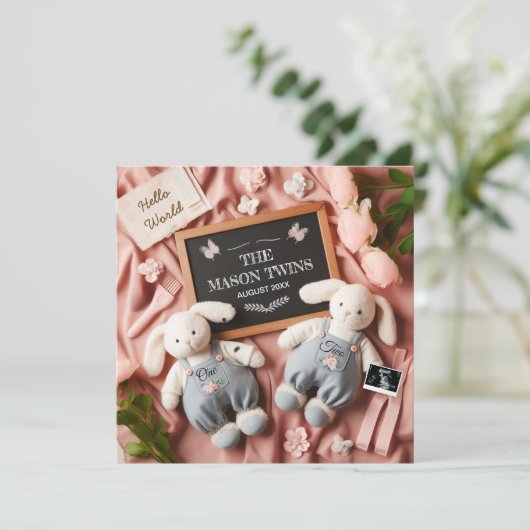 Editable Twin Pregnancy  案内状 (スタンド正面)