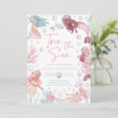 Editable Two The Sea Mermaid Invite 招待状 (スタンド正面)