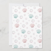 Editable Two The Sea Mermaid Invite Girl Printable 招待状 (裏面)