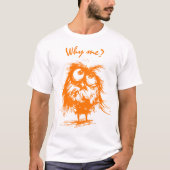 Editable Vector Owl Sketch – Funny Bird T-Shirt Tシャツ (正面)
