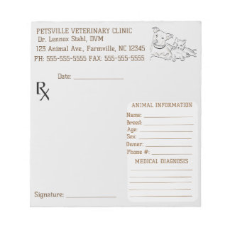Editable Veterinary Dog and Cat Prescription  ノートパッド
