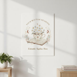 Editable Vintage Chamomile Flowers Illustration ポスター