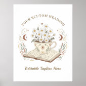 Editable Vintage Chamomile Flowers Illustration ポスター (正面)