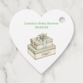 Editable Vintage Neutral Baby Shower フェイバータグ (裏面)