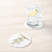 Editable Vintage Neutral Baby Shower  ペーパーコースター (インサイチュ)