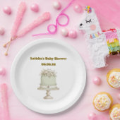 Editable Vintage Neutral Baby Shower  ペーパープレート (パーティー)