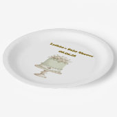 Editable Vintage Neutral Baby Shower  ペーパープレート (アングル)