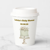 Editable Vintage Neutral Baby Shower  紙コップ (正面)