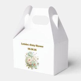 Editable Vintage Neutral Baby Shower Favor Box  フェイバーボックス