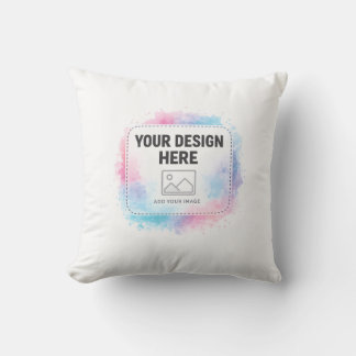 Editable Watercolor Design Template – Your Design クッション