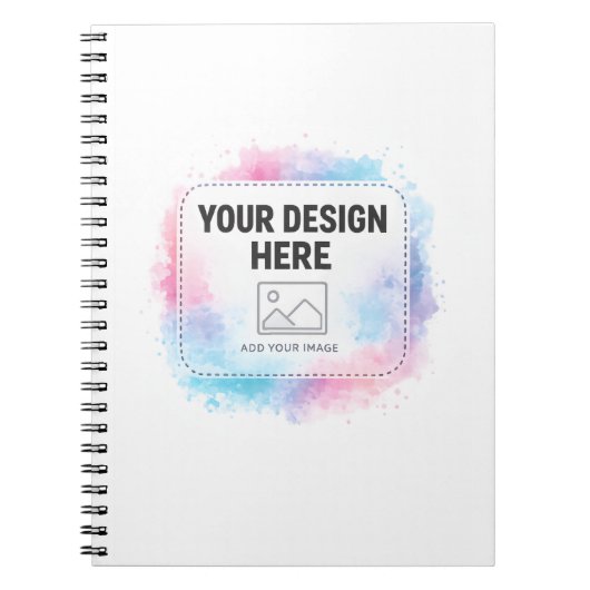 Editable Watercolor Design Template – Your Design ノートブック (正面)