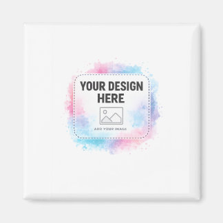 Editable Watercolor Design Template – Your Design マグネット