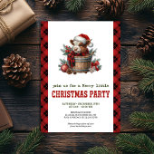 Editable watercolor highland cow holiday invite 招待状