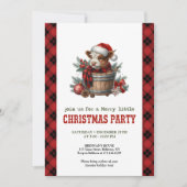 Editable watercolor highland cow holiday invite 招待状 (正面)