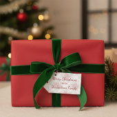 Editable Watercolor Poinsettia Merry Christmas ギフトタグ