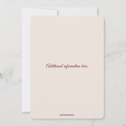 Editable Watercolour Peonies 招待状 (裏面)