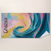 Editable Wave ビーチタオル (正面)
