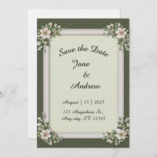 Editable wedding 招待状 (正面/裏面)