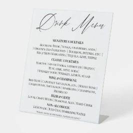 Editable Wedding Drinks Menu Tabletop Sign 台座サイン