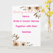 Editable Wedding Invitation 7x5 – Elegant Floral H カード (黄色い花)