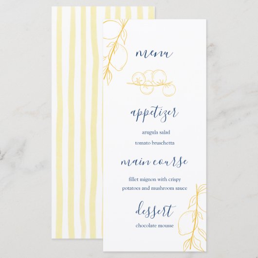 Editable Wedding Menu メニュー (正面/裏面)