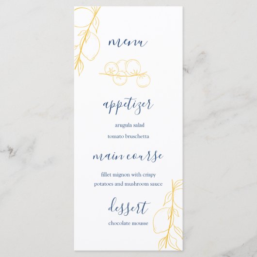 Editable Wedding Menu メニュー (正面)