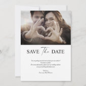 Editable Wedding Save the Date Card – Modern Minim 招待状 (裏面)